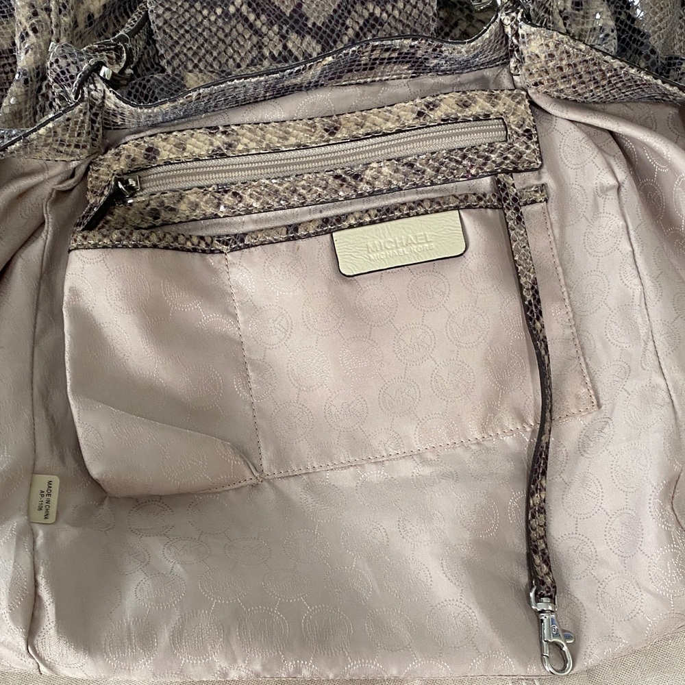 MICHAEL Michael Kors Brown Snakeskin-Print Satchel - Picture 7 of 16